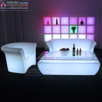 led illuminated garden sofa and table molded plastic garden furniture