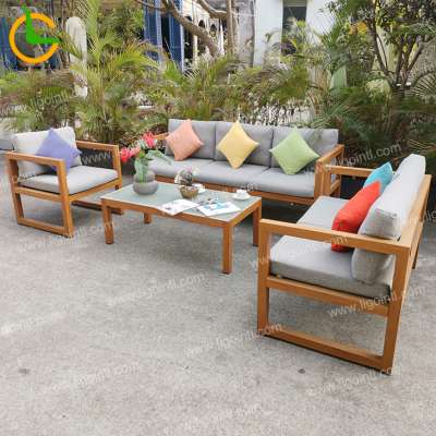 Liyoung Foshan wholesale weather resistant hotel customized KD outdoor aluminum patio furniture set