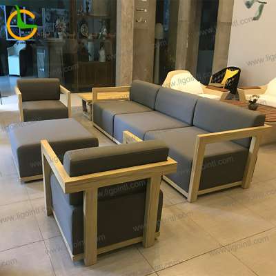 Liyoung wholesale  latest simple design wood grain waterproof garden outdoor sofa