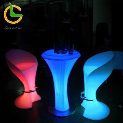 Foshan supplier eco friendly high quality hotel outdoor garden party night club decorative led bar chair and tables