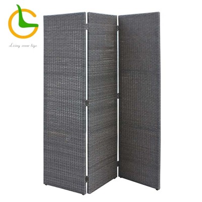 Waterproof metal decorative outdoor garden balcony plastic wicker rattan folding screen