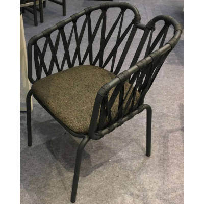 New collection hand woven aluminum frame with waterproof cushion rope banquet chair