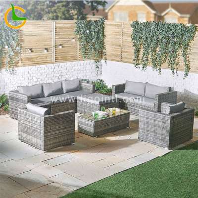 Foshan supplier 2019 modern outdoor KD sofa set furniture rattan