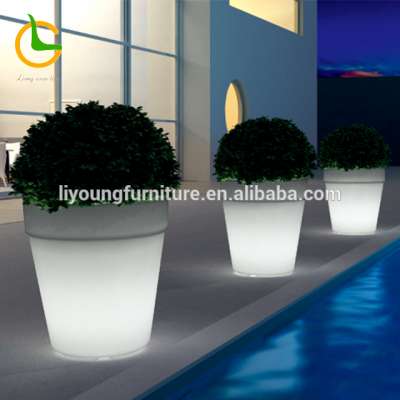 All weather outdoor waterproof plastic cell cheap colors changing led light flower pot