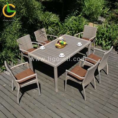 Foshan wholesale high quality waterproof armrest outdoor patio garden bamboo chair