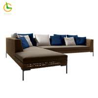 Accepted customized modern l shaped modular living room outdoor patio lounge set sectional couch