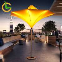 New design UV resistant round tulip garden line pool electric led parasol