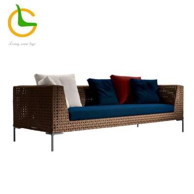 UK popular sectional rope woven 3 seater modern garden patio sofa