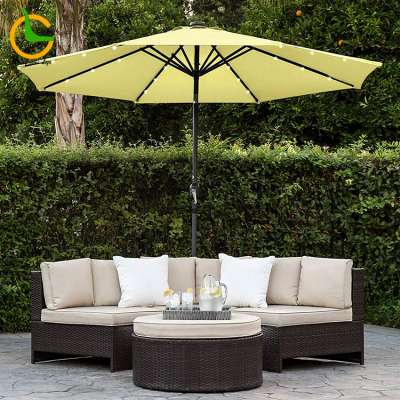 Tilt adjustment and crank lift system modern solar led paraso garden umbrella